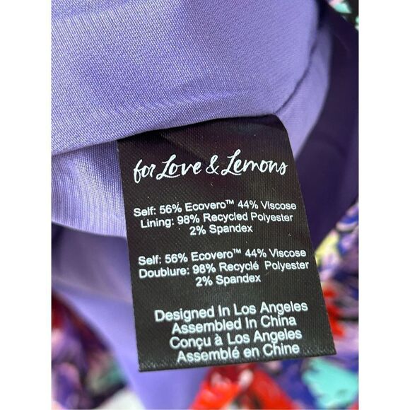 For Love & Lemons Chiara Puff Sleeve Mini Dress Women’s Size Large - Picture 9 of 9